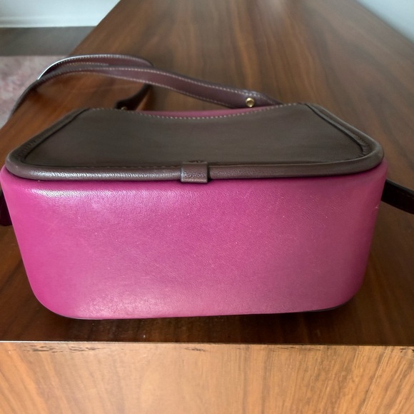 Coach Two-Tone Magenta and Brown Leather Crossbody - Picture 8 of 8